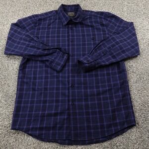 VTG Pendleton Shirt Mens L Blue Wool Flannel Long Sleeve Button Up Outdoor Y2K